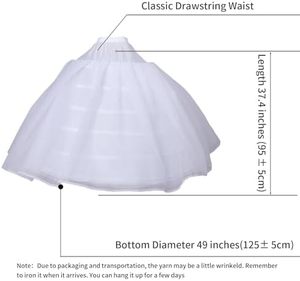 <span class=keywords><strong>Jupon</strong></span> <span class=keywords><strong>long</strong></span> pour <span class=keywords><strong>femme</strong></span>, crinoline avec 6 cerceaux et 2 couches de <span class=keywords><strong>tulle</strong></span> pour robe de Quinceañera et robe de mariée - Product Image 4