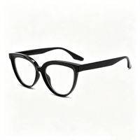 Lunettes anti-lumière bleue rétro œil de chat SM23050 - Monture légère en PC avec verres en résine transparente pour hommes et femmes (6 couleurs)