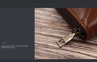 MENBENSE Mode Nieuwe Stijl Heren PU Lederen Lange Portemonnee met Rits en Draagriem, Heren Telefoonhoesje Portemonnee