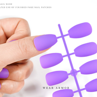 120 Uds. Prensa de ataúd mate en las uñas, cubierta completa de Color sólido, uñas postizas de bailarina de ataúd corto medio, puntas de uñas postizas acrílicas
