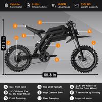Moto haute performance longue portée, moteur puissant de 2000 watts, moto de sport pour adultes et design élégant