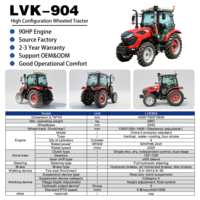 Tracteur agricole 4x4 haute performance 90 CV diesel homologué CE EPA pour les champs de céréales et la plantation de cultures en Europe de l'Est