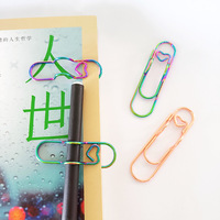 Portalápices de metal para cuaderno, clips de papel con forma de corazón, suministros escolares y de oficina