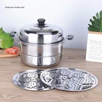 Yolecen Fabricant Épaissie En Acier Inoxydable Vapeur Pot Double Trois Couches Simple Double Panier pour Soupe Autres Aliments Cadeau