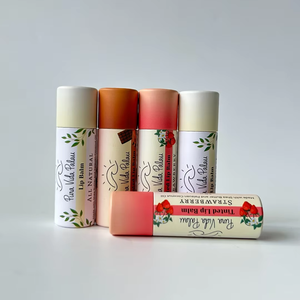 Baume à lèvres bio avec logo personnalisé, emballage en tube en papier de 10 g, contenants en papier kraft recyclable faits à la main pour rouge à lèvres à pression, déodorant - Product Image 1