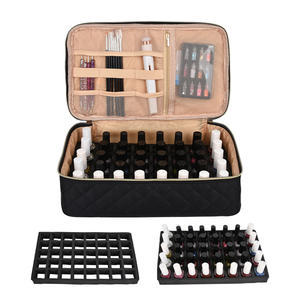Organisateur de vernis à ongles avec fermeture éclair, double couche, sac de rangement en polyester pour outils de manucure, grande trousse de transport pour 40 flacons - Product Image 3