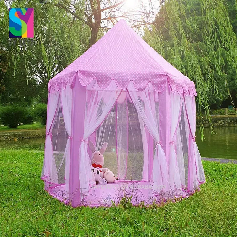 Лидер продаж, шестигранный розовый замок SY для дома и улицы, игровая палатка, детский игровой домик, палатка принцессы для девочек