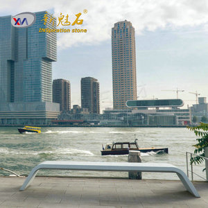 Nuevos Materiales de Construcción de Piedra, Banco de Hormigón Artístico GRC Gris, Asiento de Patio Interior y Exterior de Alto Rendimiento - Product Image 2