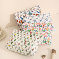 Sac de toilette en velours côtelé pour femmes, grande capacité, organiseur de maquillage, pochette à rouge à lèvres, sac de maquillage portable