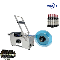 Machine d'étiquetage semi-automatique pour bouteilles et canettes en plastique rondes, machine d'impression d'étiquettes pour bouteilles en verre et en plastique, petites ampoules