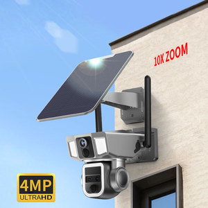 Solar CCTV Camera 4G SIM Card Dual Lens PTZ Security Camera 10X Zoom Outdoor Monitor Y7A