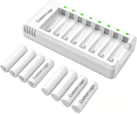 Piles AA rechargeables avec chargeur 2800mAh haute capacité faible auto-décharge Ni-MH Piles double A avec chargeur intelligent
