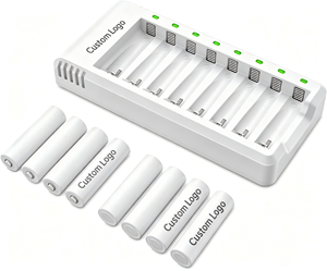 Pilas AA Recargables con Cargador, 2800mAh de Alta Capacidad, Baja Autodescarga, Ni-MH, Pilas Dobles A con Cargador Inteligente - Product Image 1