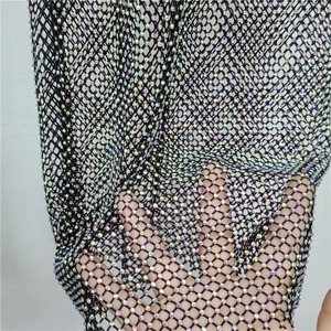 2026 En gros Automne Jean pour femme Streetwear Taille haute Jambe large en denim patchwork résille orné de <span class=keywords><strong>strass</strong></span> Unique - Product Image 4