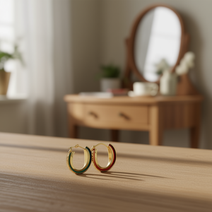 Orecchini a cerchio Angelina in acciaio inossidabile placcati in oro, gioielli alla moda per donna 47612 - Product Image 2