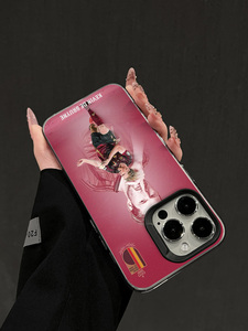 Coque de téléphone pour iPhone 16/15/13/12 ProMax avec impression personnalisée, motif joueur de football belge, dégradé <span class=keywords><strong>bordeaux</strong></span>, finition mate, antichoc - Product Image 5
