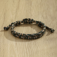 Bracelets tressés en corde de nylon colorée, style bohème rétro, faits main au Népal, ajustables – Grande Vente
