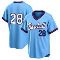 Maillot de baseball col en V vierge personnalisable avec logo et numéro par sublimation, en maille polyester respirante, pour hommes et jeunes, fourniture directe usine