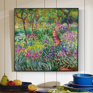 Décoration murale encadrée pour la maison, reproductions de peintures sur toile de <span class=keywords><strong>fleurs</strong></span> du jardin de Monet célèbre, pour le salon - Product Image 2
