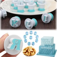 26 majuscules et minuscules alphanumériques biscuit printemps presse moule fondant gâteau impression presse de découpe moule outil de cuisson