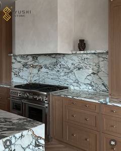 خزانات رخامية فاخرة من كالاكاتا الكمان من الحجر الطبيعي قابلة للتخصيص لتزيين المطبخ الداخلي للفيلات - Product Image 5