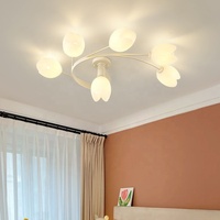 Lustre de fleur blanche de conception moderne de crème française pour le décor à la maison de villa de restaurant de chambre à coucher de salon