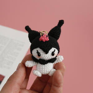 Peluche de Kuromi Hecho a Mano, Amigurumi de Bad Badtz-maru, Muñeca Kawaii Gótica, Regalo Único de <span class=keywords><strong>Anime</strong></span> para Niñas Adolescentes - Product Image 4