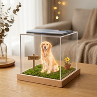 Boîte commémorative holographique pour animaux de compagnie avec projection 3D – Présentoir moderne pour la mémoire éternelle des chiens et des chats – Cadeau unique de condoléances pour la perte d'un animal