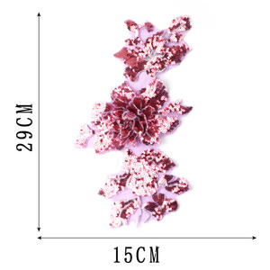 Bordado encaje tela pegatinas lentejuelas vestido de novia bordado pegatinas malla inferior flor parches - Product Image 2