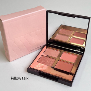 Palette de fards à paupières 4 couleurs de marque de luxe, longue tenue, 5g, finition métallique, imperméable, rose, brun, nude, scintillant, pailleté - Product Image 3
