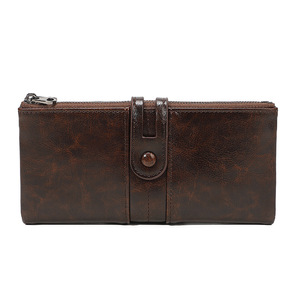 Cartera Suphiar para Hombre con Protección RFID, de Cuero Encerado, Estilo Largo, con Cierre Antirrobo - Product Image 5