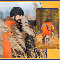Chaleco de caza Upland Blaze Orange y Tan Briar Proof Game Sombrero al aire libre para clima frío