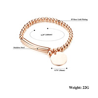 Bracelet perlé en acier inoxydable pour enfants, en acier inoxydable, logo gravé personnalisé, nom, breloque, usine en chine