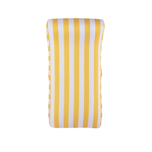 Chaise longue gonflable rectangulaire moderne jaune et blanche à rayures en PVC pour la plage et la piscine - Product Image 2