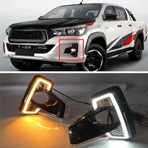ไฟเดย์ไลท์ LED ด้าน<span class=keywords><strong>หน้า</strong></span>แบบใหม่ 2 ชิ้น พร้อมไฟเลี้ยวสีเหลือง สำหรับ<span class=keywords><strong>รถ</strong></span>ยนต์โตโยต้า ไฮลักซ์ รีโว่ ร็อคโค่ ปี 2017 2018 2019 - Product Image 3
