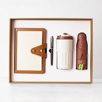 Coffret Cadeau Carnet Gaufré de Luxe Haute Qualité en Cuir PU, Compagnon d'Affaires avec Stylo et Tasse à Café à Écran 316
