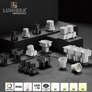 Faretto <span class=keywords><strong>LED</strong></span> da Incasso Antiriflesso 9W <span class=keywords><strong>12W</strong></span> Contemporaneo in Alluminio Nero per Ufficio Commerciale Casa Soggiorno Moderno - Product Image 6