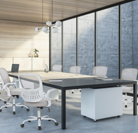 Chaise de bureau ergonomique, chaise de bureau en maille avec soutien lombaire confortable, dossier mi-haut