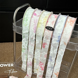 Cinta Bahasa bahan bunga buatan tangan bunga Grosgrain pita buket dekorasi ramah lingkungan Hari Valentine hadiah goni YH - Product Image 5