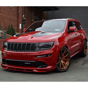 3 Piezas para Jeep Grand Cherokee SRT 2012-2016 SRT8, Alerón Delantero para Parachoques, Estilo Fibra de Carbono, Kit de Carrocería Blanco y Rojo - Product Image 6