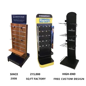 Custom Metal Wooden Hook Pegboard Hanging Product Retail Display Hooks Stand