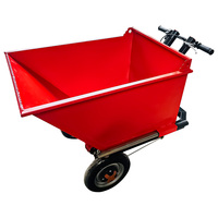 Carretilla Volquete Eléctrica Recargable Multiusos de 500 kg y 48 V con Motor, 3 Ruedas, Empujable a Mano, con Batería, para Construcción y Granja
