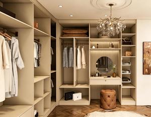 Système <span class=keywords><strong>de</strong></span> dressing moderne <span class=keywords><strong>de</strong></span> luxe à concept ouvert suspendu avec <span class=keywords><strong>porte</strong></span> en verre incurvée et système d'organisation - Product Image 2
