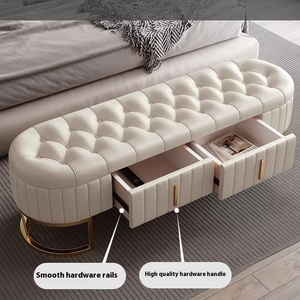 Luxurious Modern Style Bedside <strong>Stool</strong> <strong>with</strong> <strong>Storage</strong> for Bedroom Closet Sofa Shoe Changing Drawer Bench Master Bedroom Living Room - Product Image 1