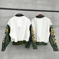 Vestes de course en cuir pour hommes, style streetwear OEM, patchwork, broderies, baseball, poids lourd, moto