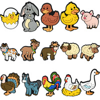 2025 personnalisation 2D doux PVC caoutchouc cochon breloques dessin animé poulet breloques mignon canard Animal sabot chaussures décorations pour enfants