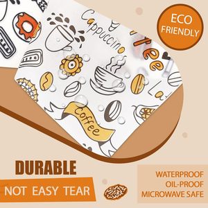 Feuilles de papier alimentaire 12x12 pouces, papier ciré résistant à la graisse <span class=keywords><strong>pour</strong></span> emballage de sandwichs, doublures <span class=keywords><strong>pour</strong></span> paniers alimentaires haut de gamme - Product Image 3