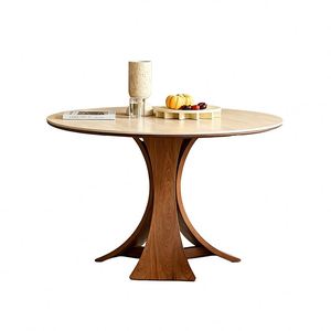 Mesa Redonda Moderna con Base <span class=keywords><strong>de</strong></span> Madera Sólida y Tablero <span class=keywords><strong>de</strong></span> Piedra, Bajo MOQ, <span class=keywords><strong>Precio</strong></span> al por Mayor - Product Image 1
