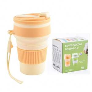 Botella de Agua Plegable, Taza de Silicona Ligera, Taza de Café Portátil con Tapa - Product Image 1