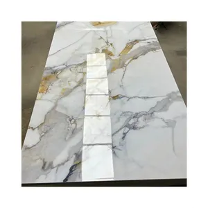 ODM Carreau de marbre Panneaux muraux alternatifs en PVC Aspect marbre UV Décoration Intérieur